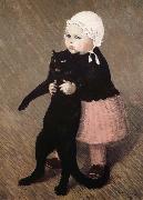 theophile-alexandre steinlen La Fillette au Chat oil painting artist